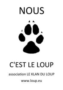 Illustration représentant une empreinte de loup avec le texte : "Nous, c'est le Loup".