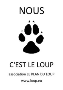 Illustration représentant une empreinte de loup avec le texte : "Nous, c'est le Loup".