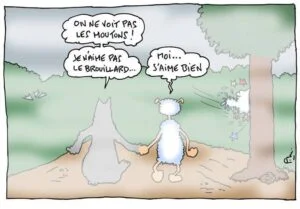 Dessin humoristique "loup et brouillard", de Pascal Melan.