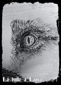 Dessin représentant un œil de Loup, réalisé par Laura.