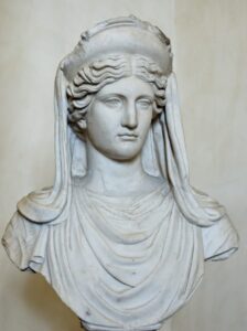 Photographie d'un buste de la Déesse Demeter.